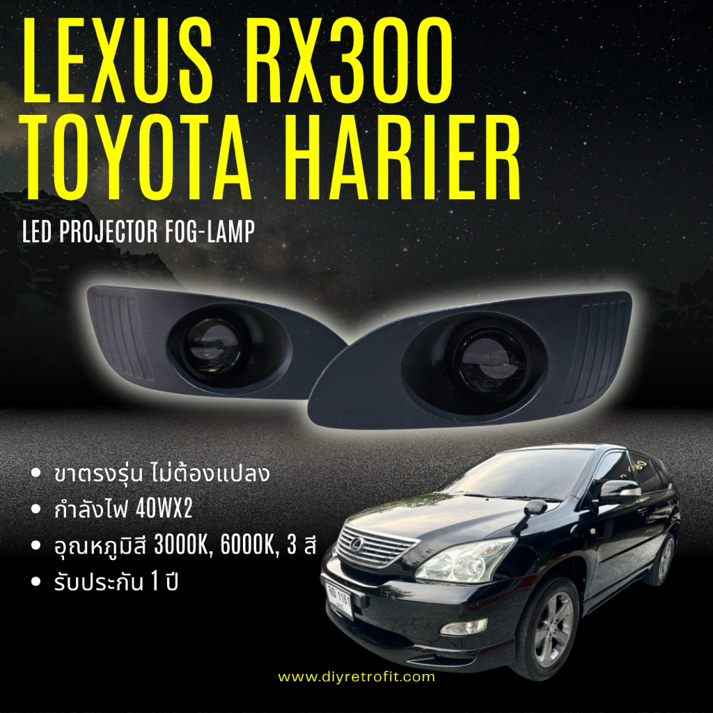 GT8 ไฟตัดหมอก LED Projector สำหรับ Lexus RX-300