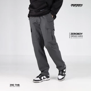 ZEROBOY - VINTAGE CARGO PANTS กางเกงคาร์โก้ รุ่นสีพื้น