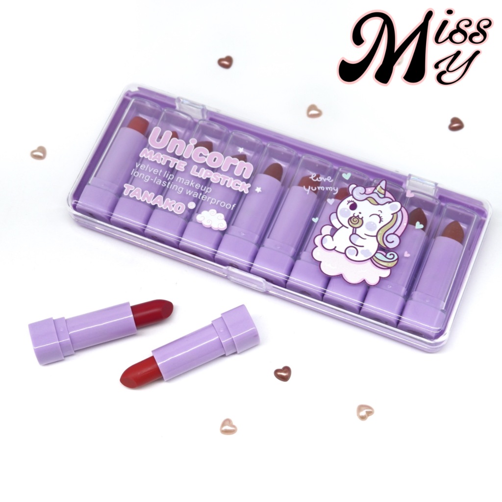 {เซต} TANAKO Unicorn Matte Mini Lipstick Set ลิปสติกเนื้อแมทต์ หลากสี ให้ริมฝีปากสดใส no.HT079
