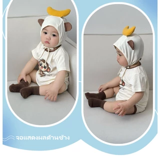 🚚สต็อกไทย ส่งไว 24 ชม romper ชุดทารกชุดช้างสำหรับทารกแรกเกิด ผ้าฝ้าย 0-18 เดือน ฤดูร้อน ชุดถ่ายรูปสวยงามสำหรับทารกแรกเกิ