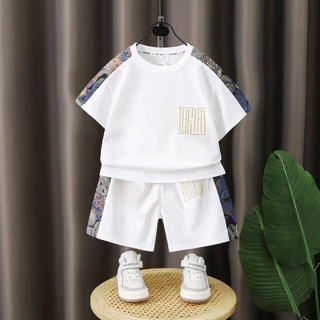 ชุดเด็กผู้ชาย สุดเท่ ชุดสำหรับเด็กผู้ชาย ใส่สะบาย เสื้อพ้อมกางเกง เหมาะกับฤดูร้าน ชุดสีขาว และ สีดำ ลายหมีไม่ซ้ำกัน แฟชั