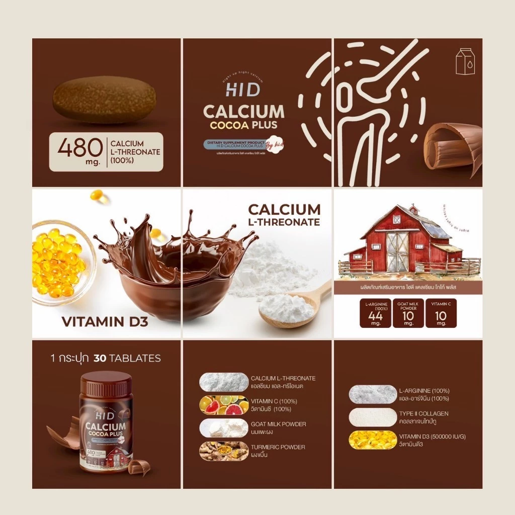 HI D Calcium แคลเซียมไฮดี เม็ดเคี้ยวรสโกโก้ วิตามินเพิ่มแคลเซียม ( 1 กระปุก 30 เม็ด ) thumbnail 3