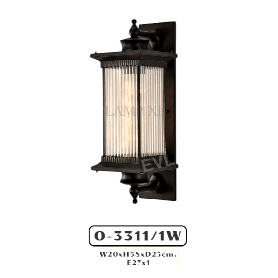 โคมไฟติดผนังภายนอก O-3311/1W ขั้วE27
