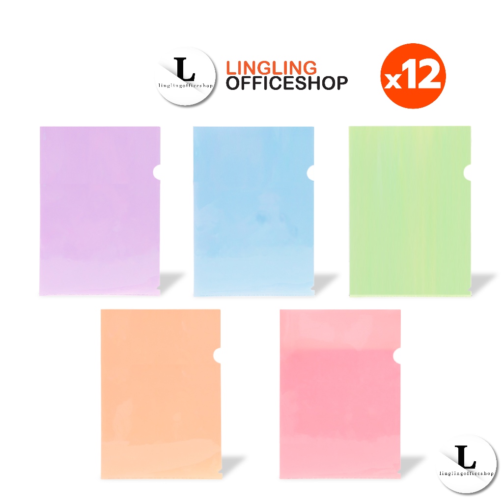 [12 ชิ้น] แฟ้ม A4 สีพาสเทล แฟ้มซองใส่กระดาษ