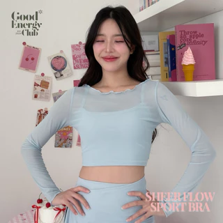 GOOD ENERGY CLUB - SHEER FLOW SPORT BRA[5011] สปอร์ตบรา 2 ชั้น แขนยาวผ้าตาข่ายซีทรู (7A-7O)