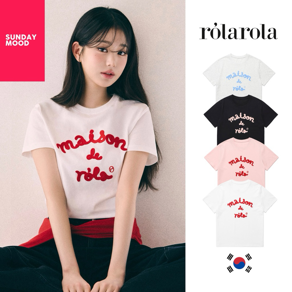 [พร้อมส่งในไทย🇹🇭] ROLAROLA เสื้อยืด Maison De Rola Embroidery วอนยอง wonyoung ของแท้100%เกาหลี rola rola
