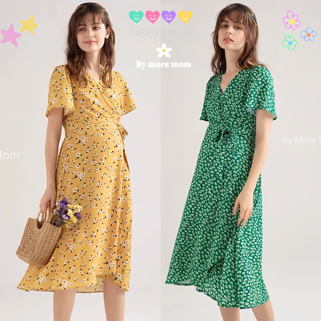 🩷เดรสผ้าซีฟองมีซับใน,ชุดคลุมท้องผ้าซีฟองใส่สบาย