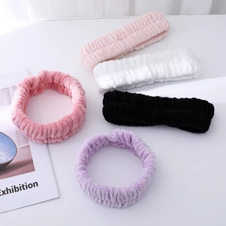 ที่คาดผม🎀💕Hairband สําหรับอาบน้ํา แถบคาดศีรษะสปาผ้านุ่มพิเศษความยืดหยุ่นดี Vibrant สี Flannel ผู้หญิงแต่งหน้า