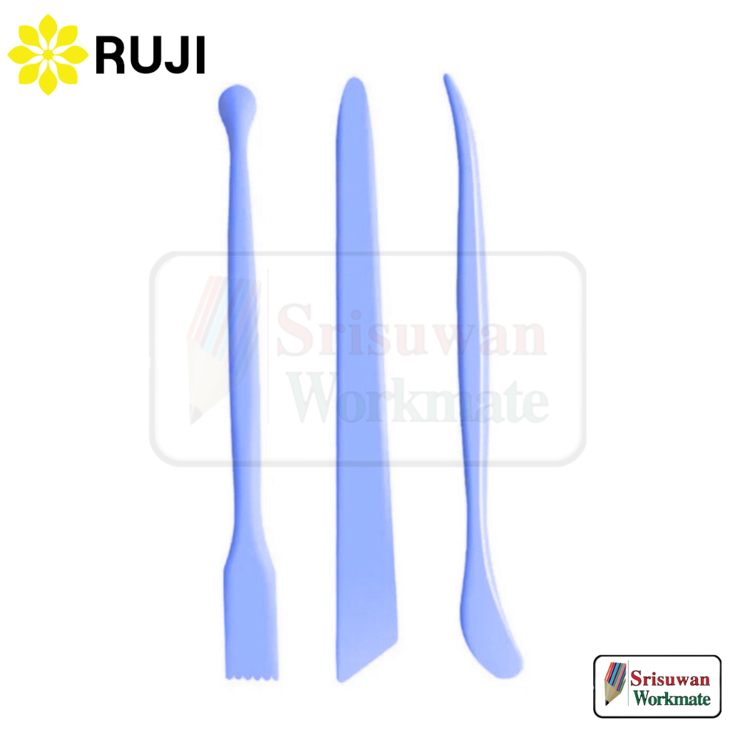 RUJI RJ-PTSET3 ชุดมีดตกแต่งดินปั้น 3 ชิ้น Pottery Tools ไม้ปั้นดิน Clay Modelling and Decorating Knife Set