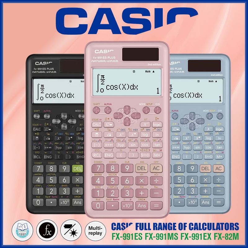 【COD】 เครื่องคิดเลขวิทยาศาสตร์ FX-991ES Plus ชาร์จพลังงานแสงอาทิตย์แบบพกพา เครื่องคิดเลขวิทยาศาสตร์ Casio ของแท้
