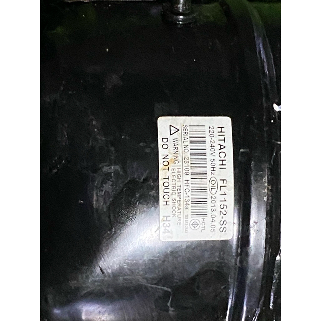 คอมเพรสเซอร์ตู้เย็นHITACHIมือสอง FL-1152SS อะไหล่ตู้เย็นมือสองของแท้