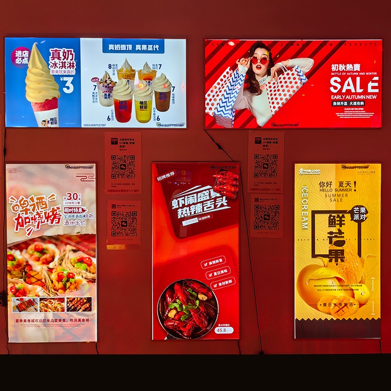 80×120 ป้ายไฟ LED Slim light box สามารถปรับมุมและความสว่างได้ แผงกระจกนิรภัย ป้ายไฟ ป้ายเมนูอาหาร - รูปที่ 5