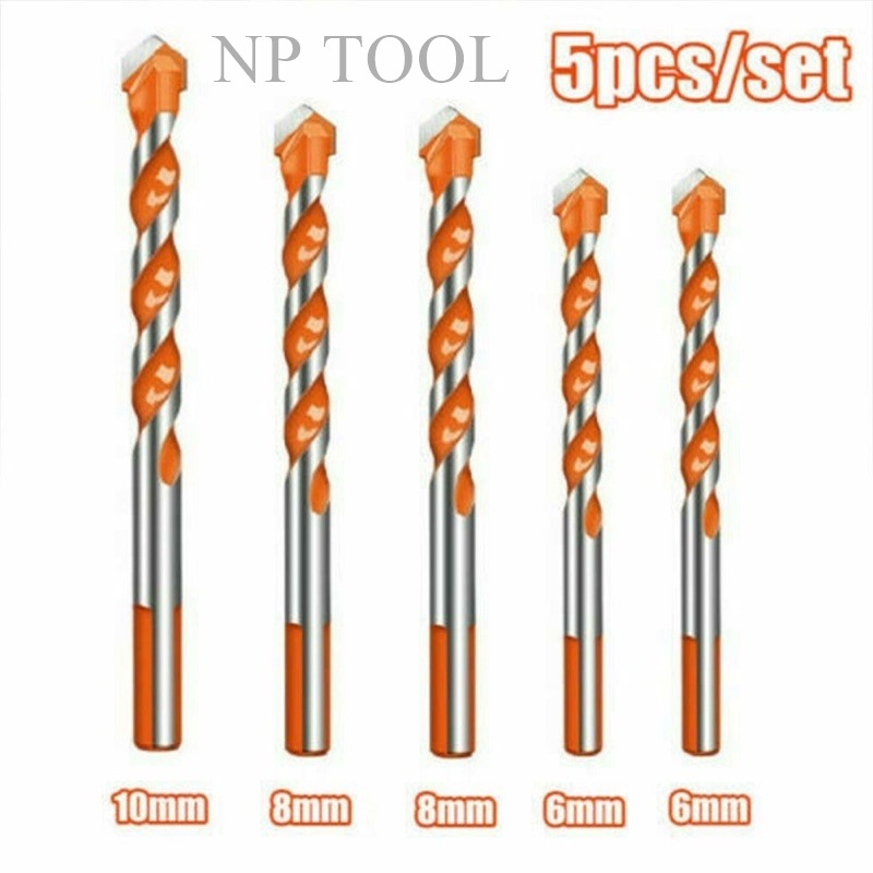 NP-176 ดอกสว่าน เอนกประสงค์ เจาะไม้ เจาะเหล็ก เจาะปูน เจาะกระเบื้อง เจาะกระจก แบบชุด 6mm., 8 mm.,10 