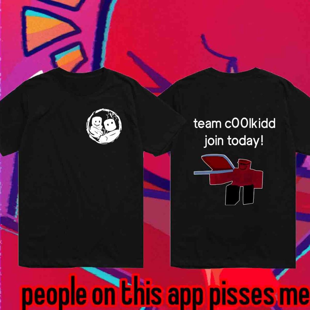 [ร้อน] c00lkidd ทีมเข้าร่วมในวันนี้ผู้ใหญ่เสื้อยืด, Roblox， แฮกเกอร์, Forsaken， แอพเกม