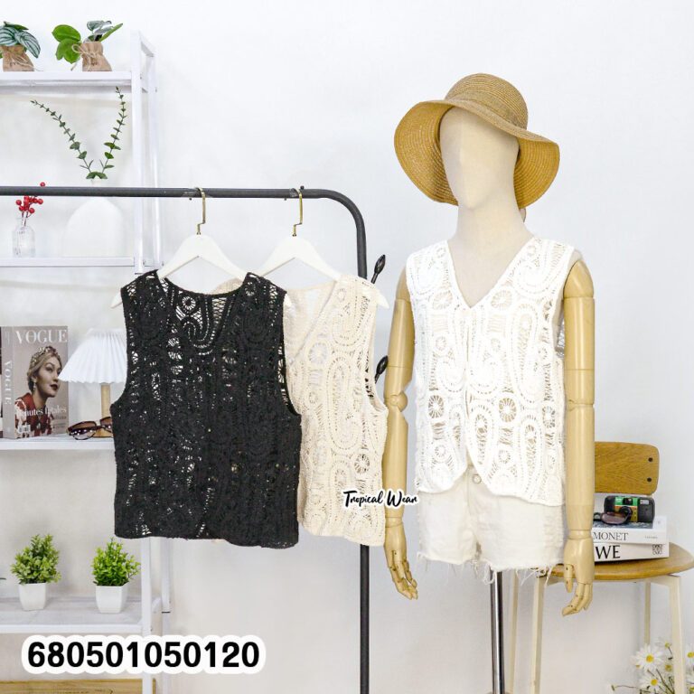 เสื้อแขนกุดถักโครเชต์ลายลูกไม้ – 680501050120