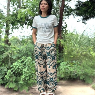 ชุดเซ็ทกางเกงช้างขายาว+เสื้อยืดคอกลม มี 5 สี ใส่สบาย น่ารัก …