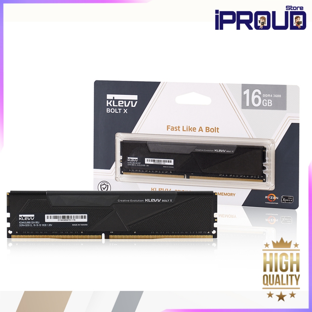 แรมพีซี Klevv DDR4 16GB/3200MHz.CL16 Bolt X OC Gaming (KD4AGUA80-32A160T)