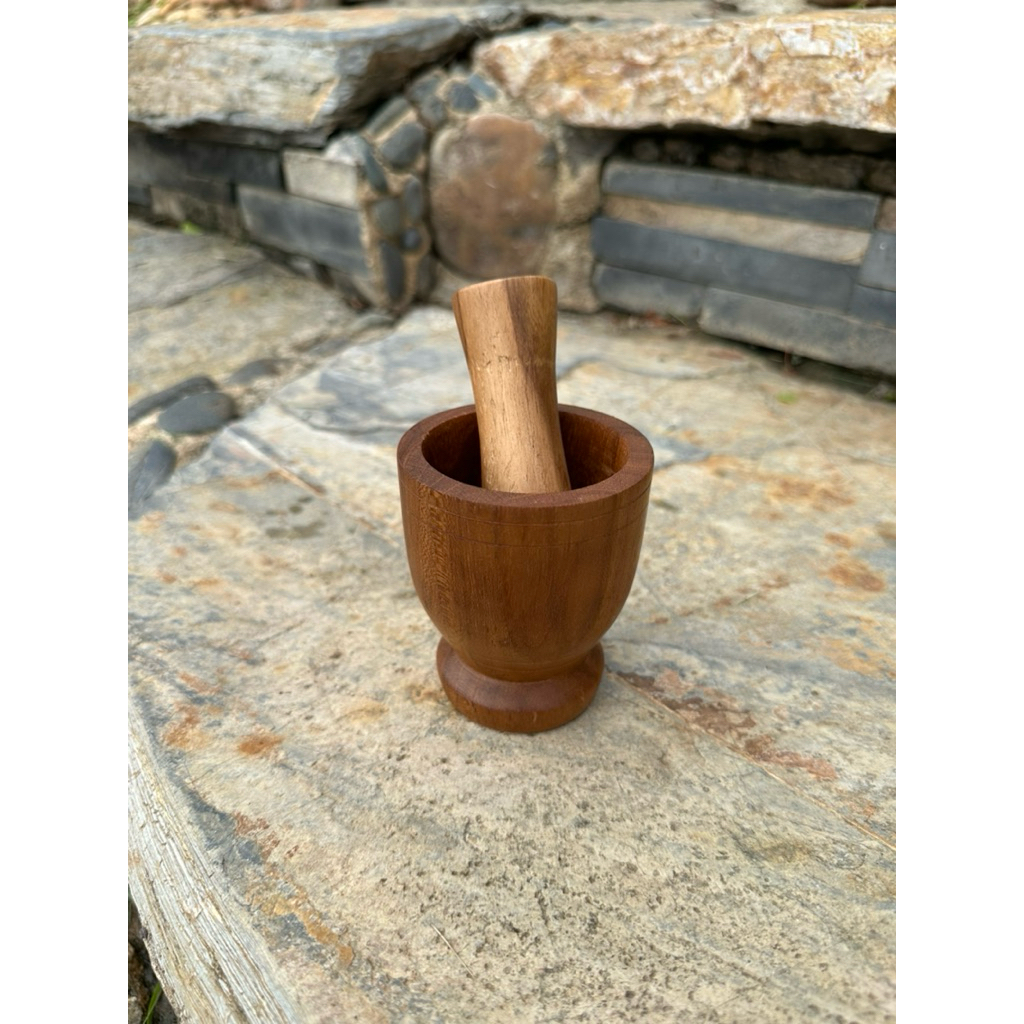 Woden mortar handmade from Teak wood