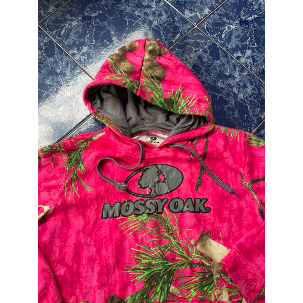 ฮู้ดป่าไม้ mossy oak สีชมพู