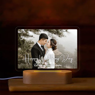 ผลิต 1-2 วัน Happylife โคมไฟอะคริลิคสั่งทำ Full Display สกรีนUV ของขวัญวันเกิด ของขวัญแฟน วาเลนไทน์ แต่งงาน ครบรอบเทศกาล