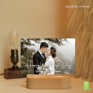 ผลิต 1-2 วัน Happylife โคมไฟอะคริลิคสั่งทำ Full Display สกรีนUV ของขวัญวันเกิด ของขวัญแฟน วาเลนไทน์ แต่งงาน ครบรอบเทศกาล