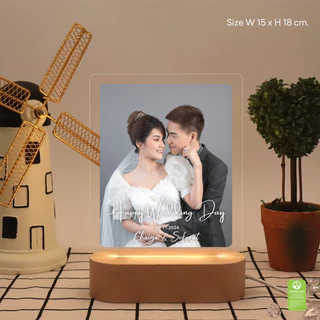 ผลิต 1-2 วัน Happylife โคมไฟอะคริลิคสั่งทำ Full Display สกรีนUV ของขวัญวันเกิด ของขวัญแฟน วาเลนไทน์ แต่งงาน ครบรอบเทศกาล