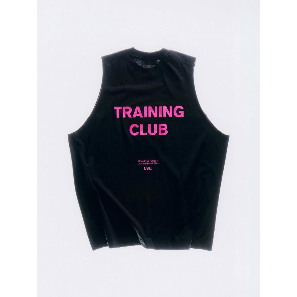 [ของแท้] UVU TRAINING CLUB CUT-OFF Black/Pink เสื้อวิ่ง ออกกำลังกาย