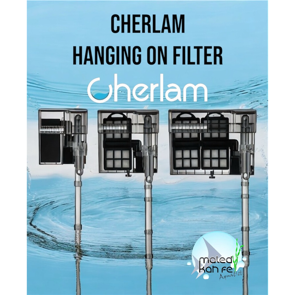 Cherlam Aquarium Waterfall Hanging on Filter กรองแขวน ช่องกรองใหญ่ เสียงเงียบ พร้อม  Skimmer หมุนได้ CPB 001 / 002 / 003