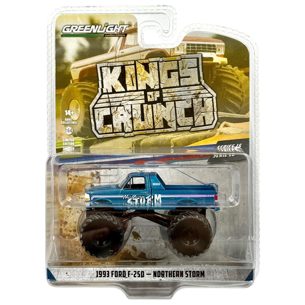 Greenlight Kings of Crunch | Northern Storm - 1993 Ford F-250 สเกล 1/64 49160