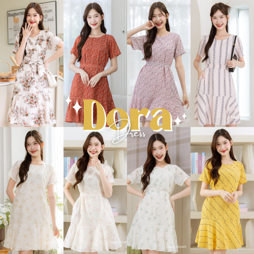 Dora Dress เดรสทรงปล่อยชายระบาย ผ้าเกาหลี ใส่สบายมาก ทรงหยิบใส่ง่าย มีซับใน