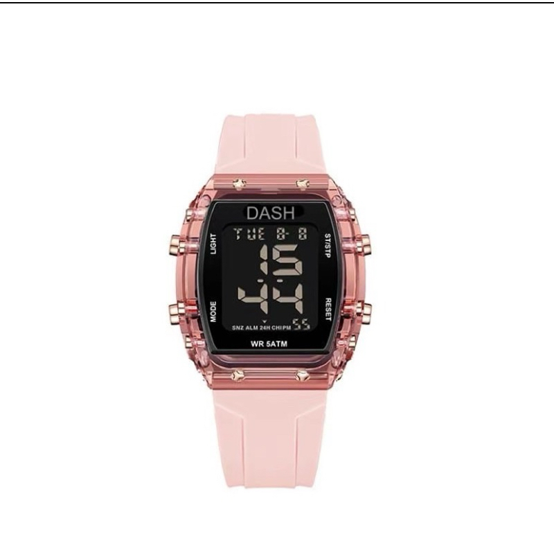 ( M 37 ) รุ่นใหม่ล่าสุด นาฬิกา Sport dash ดิจิตอลทรงถัง กรอบเจลลี่ใส กันน้ำ100%