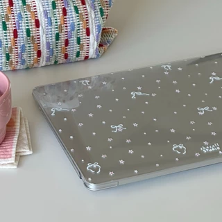 Shesell พร้อมส่ง✨เคส macbook(Crystal)ริบบิ้นสีขาว Air13 Neo13 A3240 Pro13 เคสสำหรับแมคบุ๊คใส A2338