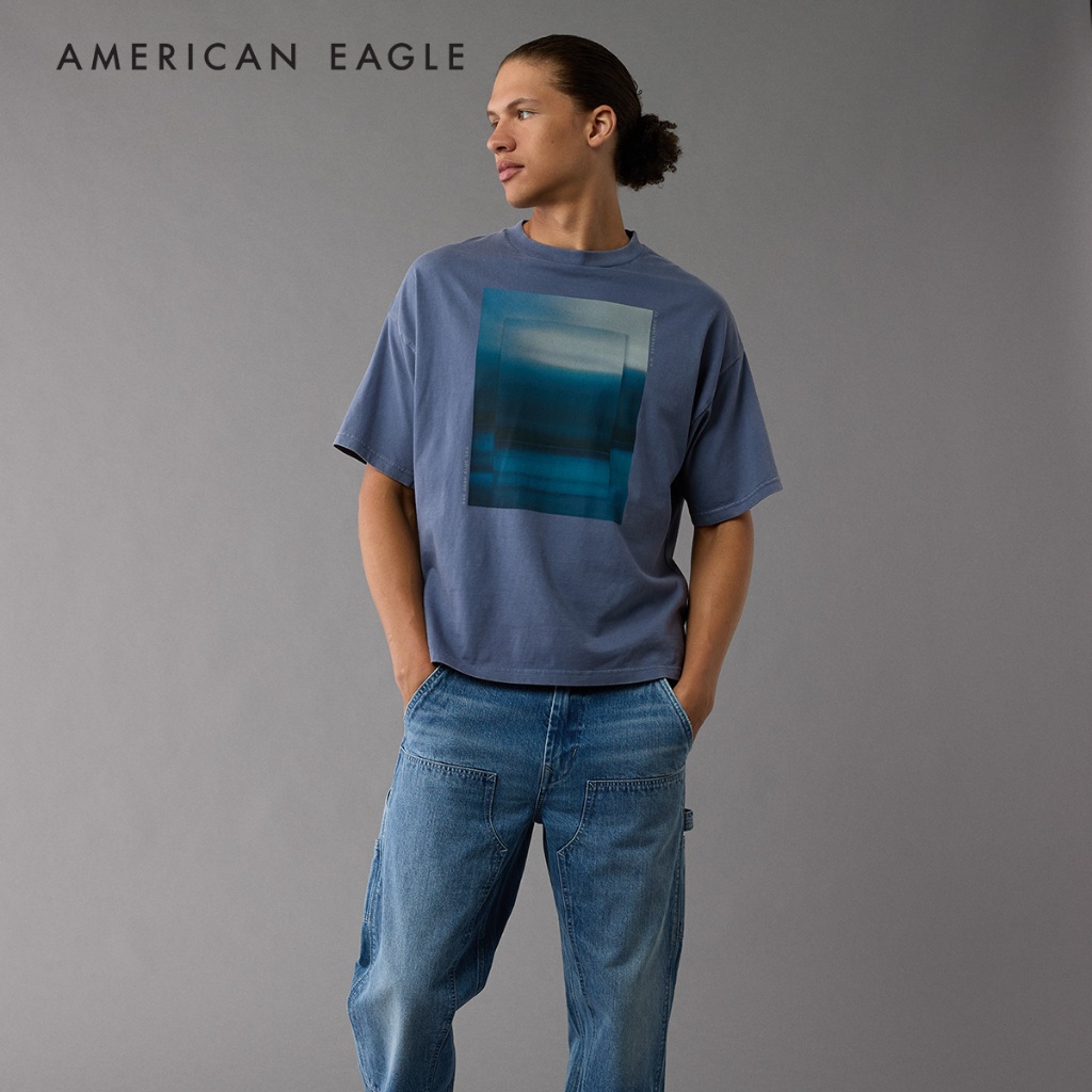 American Eagle Oversized Photo Graphic T-Shirt เสื้อยืด ผู้ชาย กราฟฟิค โอเวอร์ไซส์ (EMTS 017-3833-400)