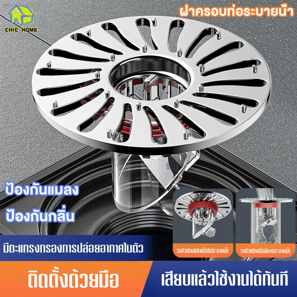 ท่อระบายน้ำท่อระบายน้ำชั้น ท่อระบายน้ำพื้นห้องน้ำกันกลิ่น ป้องกันแมลงและป้องกันการอุดตันตั ฝาครอบท่อระบายน้ํา