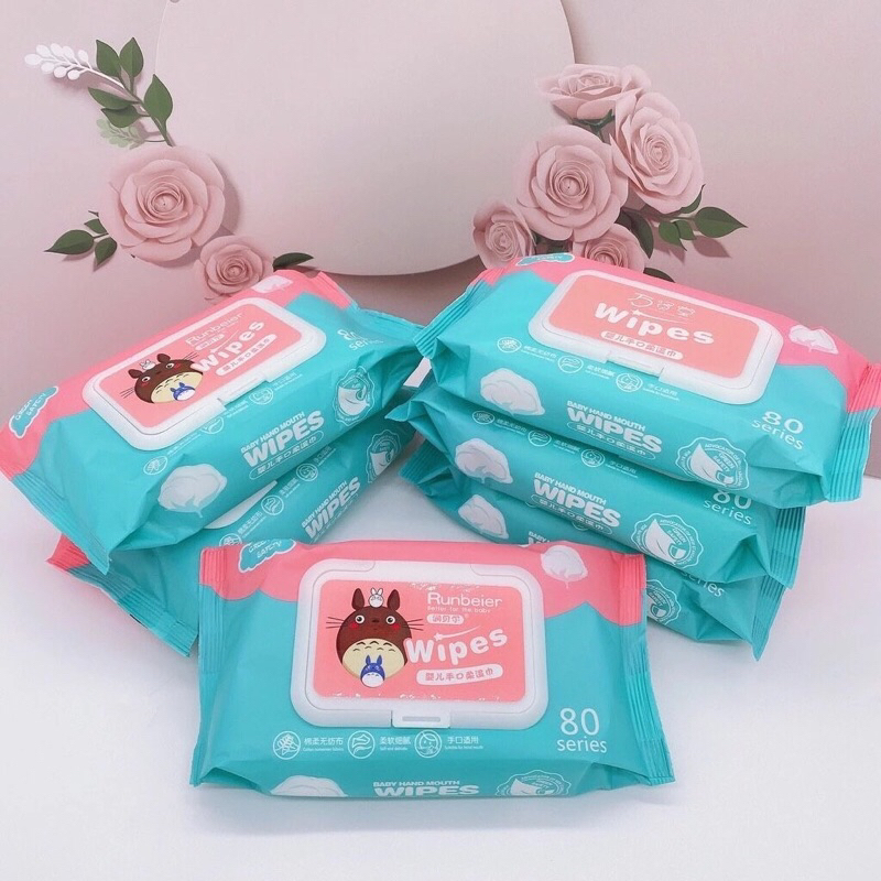*ทิชชูเปียก สูตรน้ำ (แพ็ค10 ชิ้น) แผ่นทำความสะอาด 1ห่อมี 80 แผ่น กระดาษทิชชู่เปียก ทิชชู่เปียกเด็ก Baby Wipes *พร้อมส่ง