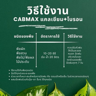 CABMAX แคลเซียมโบรอน (ซื้อ 1 แถม 1) สูตรเข้มข้น ธาตุอาหารพืช ติดดกผลไม่แตก (C=2)