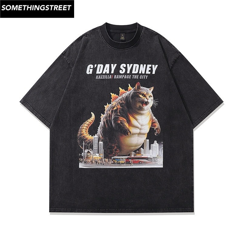 เสื้อยืดผู้ชายโอเวอร์ไซส์ kazzilla