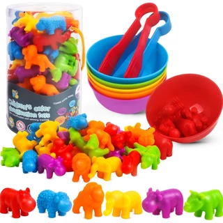 เกมส์แยกสี Rainbow Sorting Bear ของเล่นเด็ก นับของเล่น เกมสมอง ฝึกสมอง คีบ แยกสีของเล่นพัฒนาการ