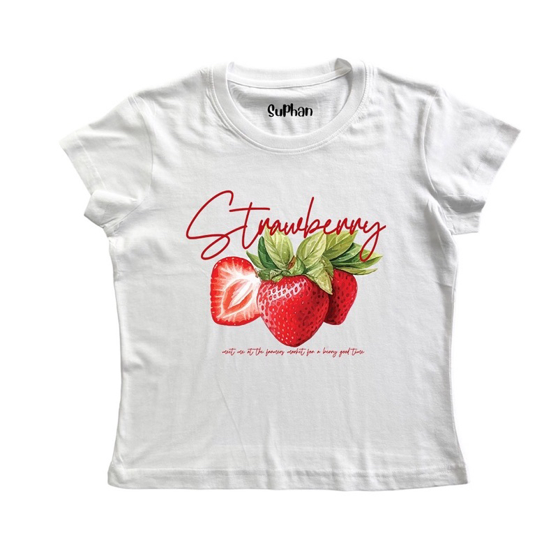 chicchi.cshop | เสื้อยืดbabytee ลายstrawberryv.2 น่ารักมากกก พร้อมส่ง