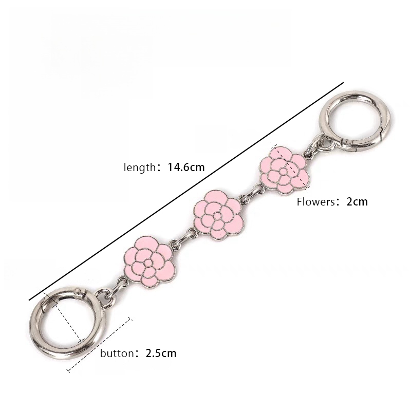 พร้อมส่ง สายโซ่ห้อยกระเป๋า รูปร่างดอกไม้ ความยาว14CM สายคล้องกระเป๋า โซ่โลหะ เงิน สีทอง กระเป๋าโซ่