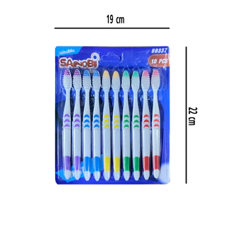 1 แพ็ค 10 ชิ้น แปรงสีฟัน SANOBI มี 2 สี