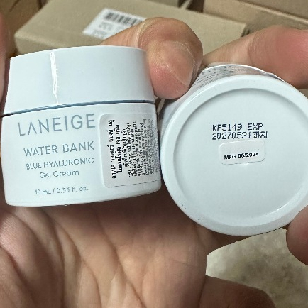 กระปุก 10ml LANEIGE WATER BANK Blue Hyaluronic GEL CREAM 10ml. ฉลากห้างไทย ครีมเจล ผิวมัน ขาดน้ำ สูตรเนื้อเจลเย็น