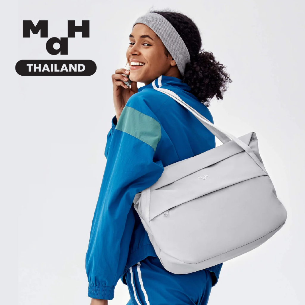 MAH Airy Tote กระเป๋าโท้ท กระเป๋าสะพายไหล่ เบาพิเศษ ผ้ากันน้ํา 16 นิ้ว (กระเป๋าสะพายข้าง คอมพิวเตอร์ พับได้) สีขาว