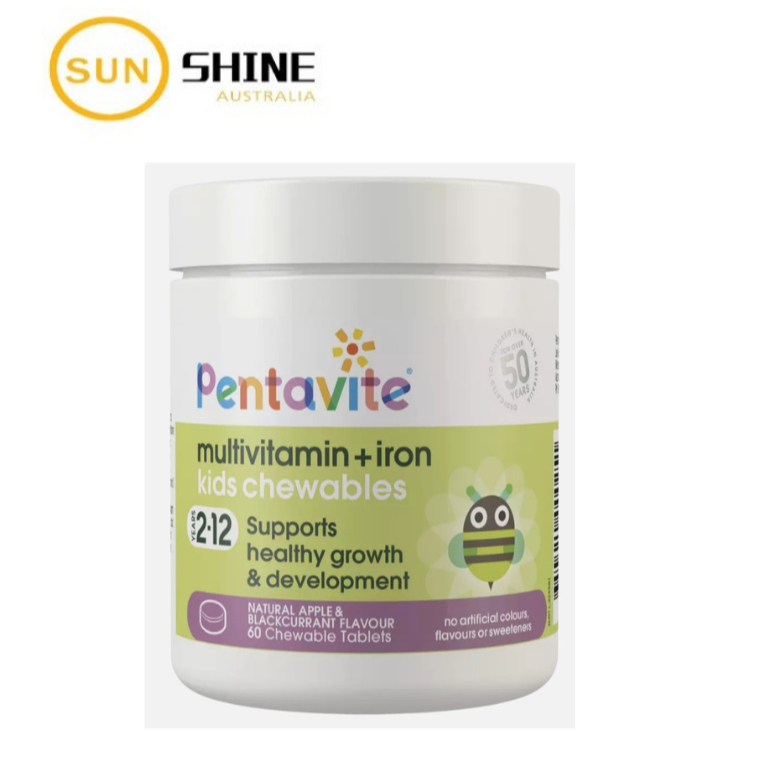 Pentavite Multivitamin + Iron Kids 60 Chewable Tablets