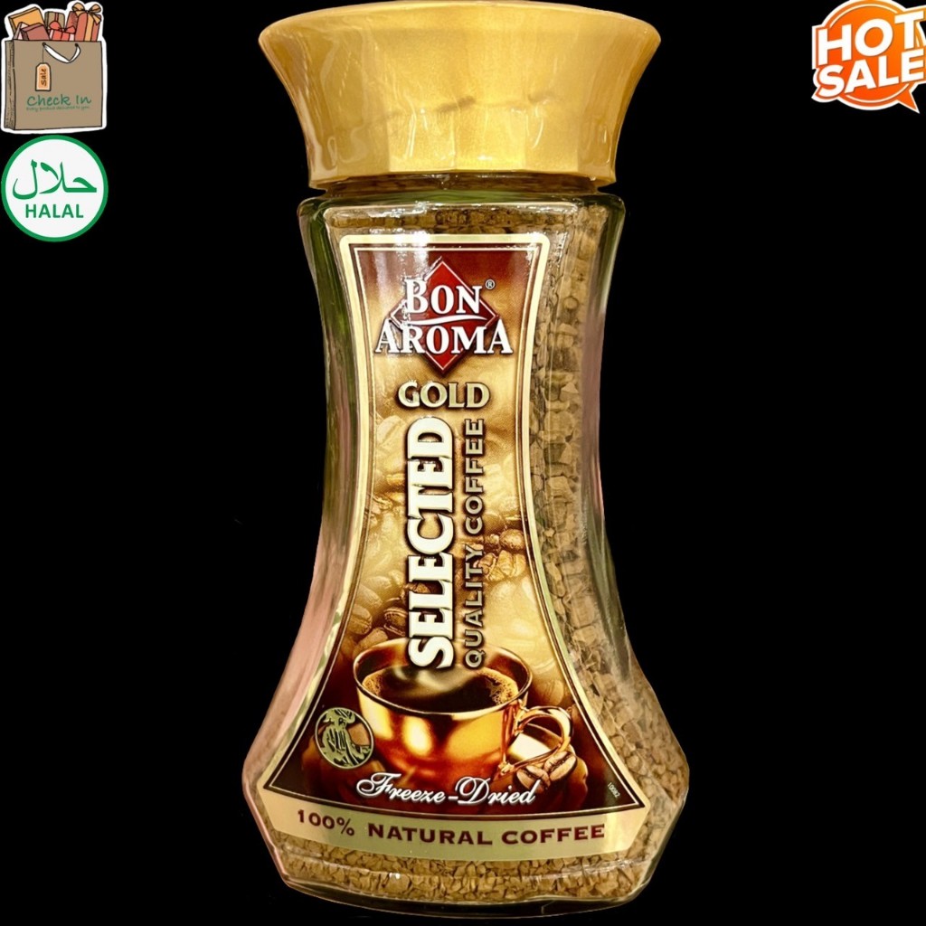 Bon Aroma Gold Selected Natural Coffee 100g บอน อโรมา โกลด์ ซีเล็คเต็ด ควอลิตี้ คอฟฟี่ ( กาแฟ สำเร็จรูป ชนิด ฟรีซดราย )