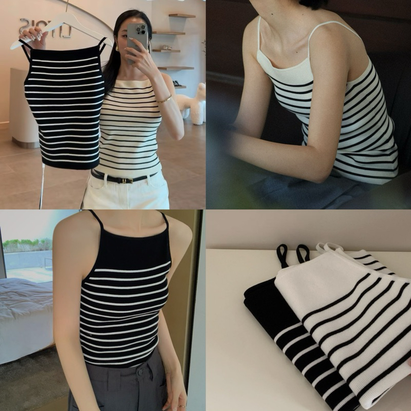 LITAZSTYLE : TRIXIE TOP เสื้อสายเดี่ยวลายทาง เสื้อสายเดี่ยว