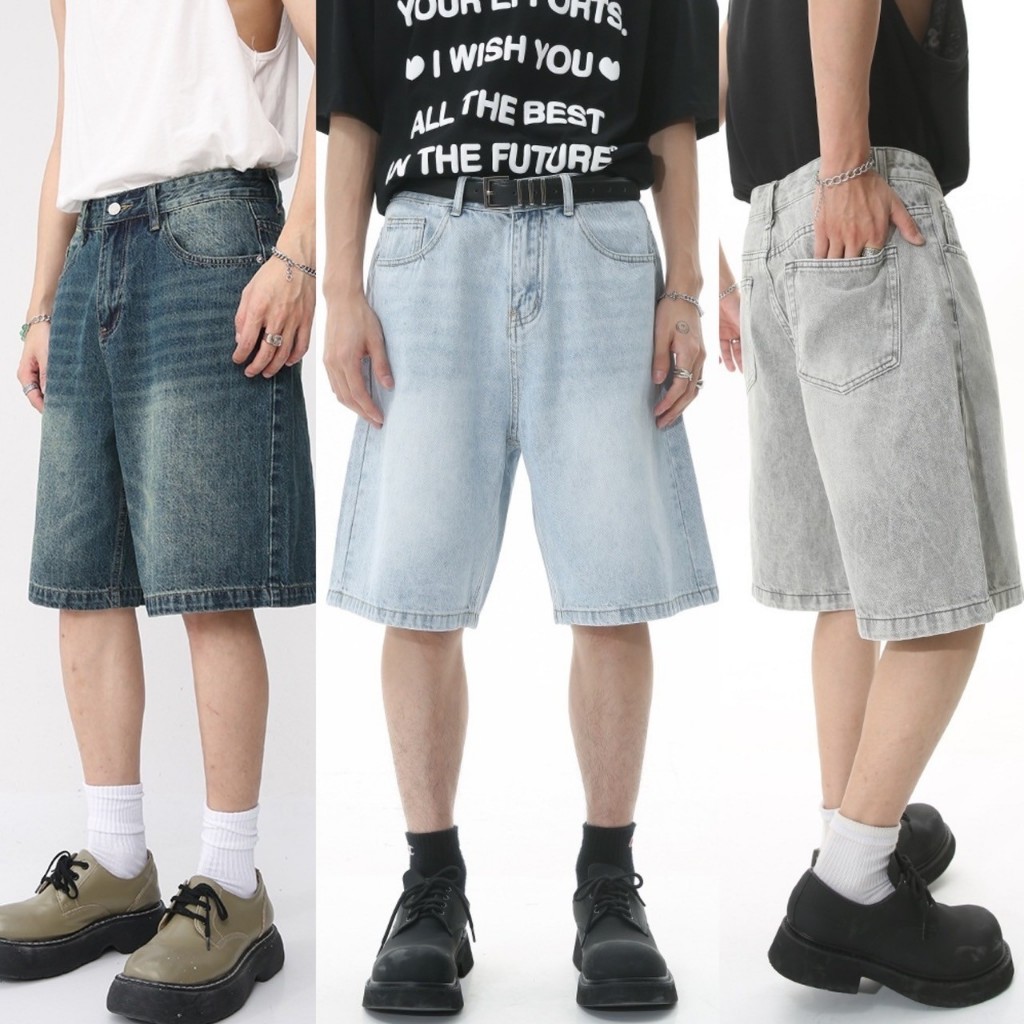 IBB RETRO LOOSE short jeans กางเกงยีนส์ขาสั้นขากระบอกใหญ่สไตล์ย้อนยุค