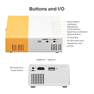 YG300 โปรเจคเตอร์ โปรเจคเตอร์มินิ 1080HDความละเอียดสูง มีลำโพงในตัว รองรับการเชื่อมต่อกับโทรศัพท์มือถือและแล็ปท็อป