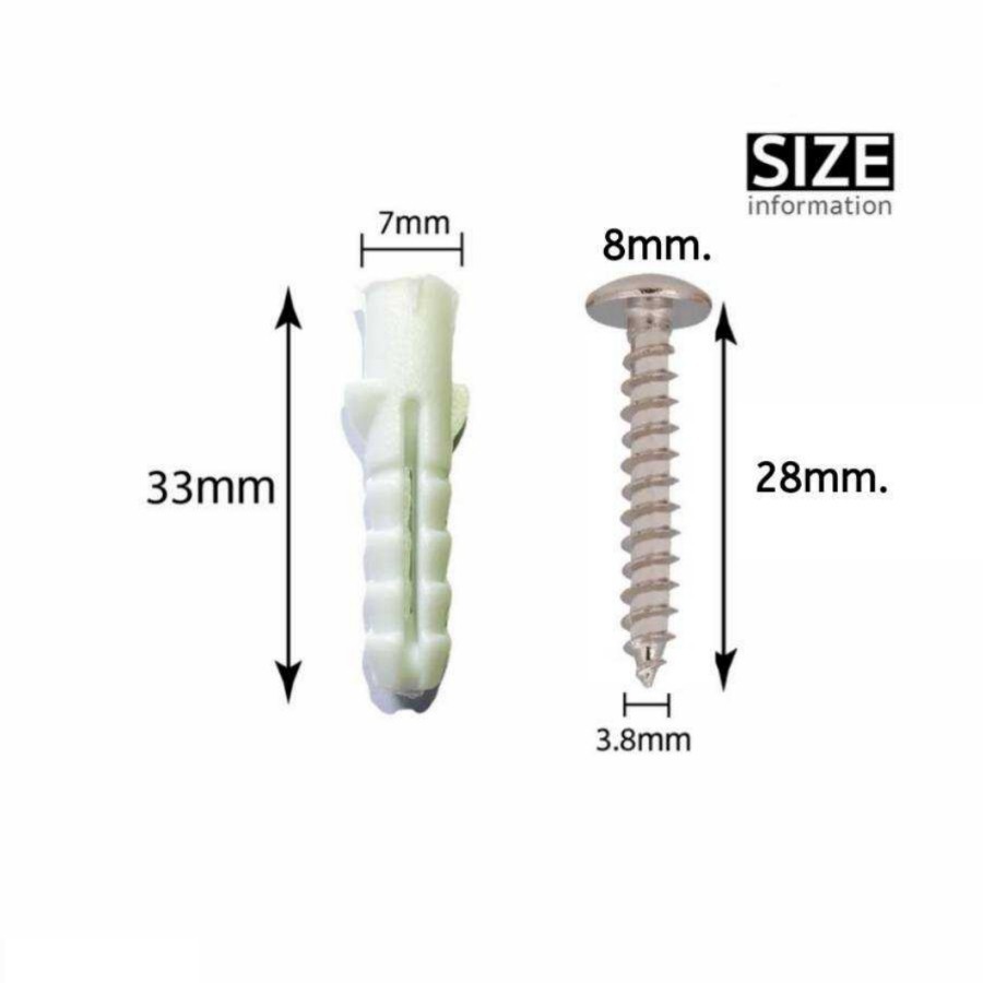 พุกพลาสติก+สกรูเกลียวปล่อย สกรู12แถมพุก12 เบอร์ 7ยาว1นิ้ว พุกPVC พุกพลาสติกพร้อมสกรูเกลียวปล่อย - รูปที่ 6