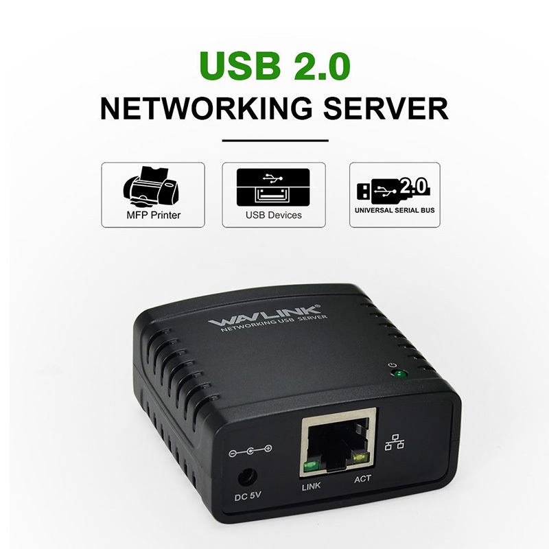 Wavlink USB2.0 Wireless Print Server Wifi พร้อม LAN Print Share Server สําหรับเครื่องพิมพ์ USB